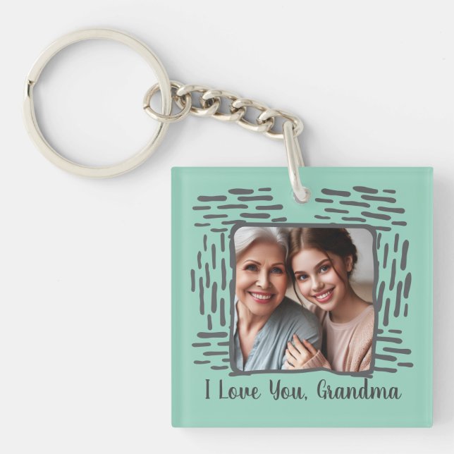 Laden Sie Personalisiertes Foto-Geschenk für Oma h Schlüsselanhänger (Vorderseite)