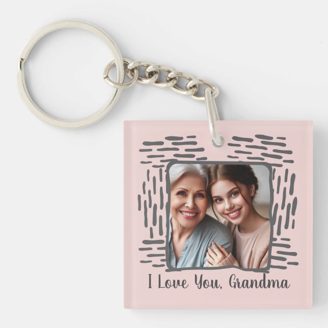 Laden Sie Personalisiertes Foto-Geschenk für Oma h Schlüsselanhänger (Vorderseite)