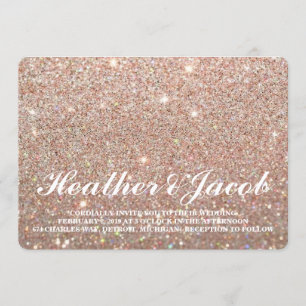 Laden Sie - Rosen-GoldGlit Fab Hochzeit ein Einladung