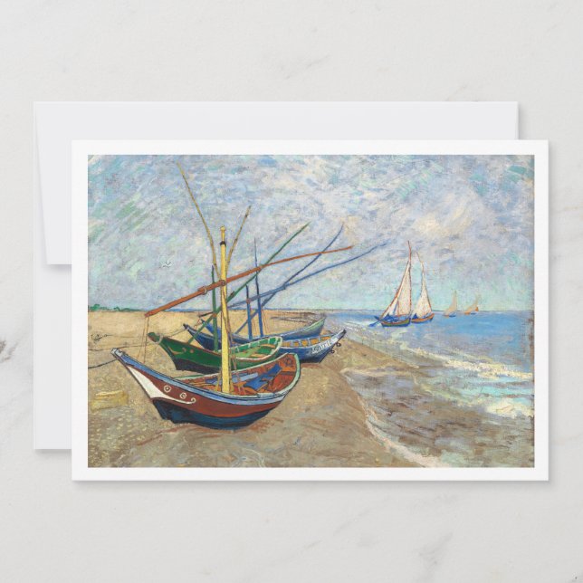 Laden Sie viele Bootslandschaften von van Gogh her Einladung (Vorderseite)