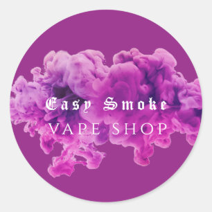 Ladengeschäft für Dampfen Purple Smoke Runder Aufkleber