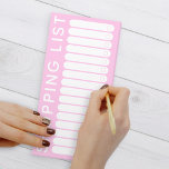 Ladenliste Pastellrosa Magnetischer Notizblock<br><div class="desc">Rosa Einkaufsliste Magnetblock mit Checkboxen. Ein praktisches Shopping-Notizblock zum Pop auf Ihrem Schreibtisch oder an der Kühlschrank-Tür. Füllen Sie Ihre Artikel aus,  reißen Sie ab und Karo Sie im Lebensmittelgeschäft ab. Nicht mehr vergessen Lebensmittel!</div>