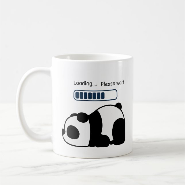Ladevorgang Bitte Warten Lustiger Panda-Zitat  Kaffeetasse (Links)