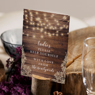 Ladies Bedienen Sie Sich Holz- und Lichterketten Einladung