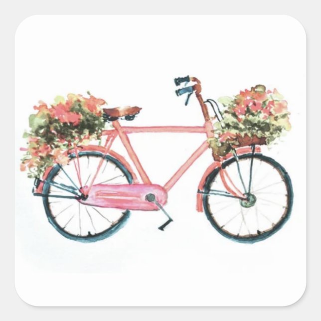 **LADIE'S BICYCLE" QUADRATISCHER AUFKLEBER (Vorderseite)