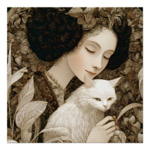 Ladies & Cats – Vintage-Porträt-Kollektion 1 Poster
