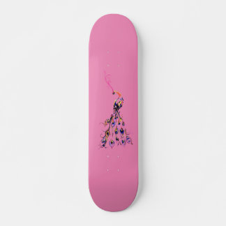 Ladies& Girls Skateboard Colored Peacock