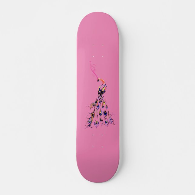 Ladies& Girls Skateboard Colored Peacock (Vorne)