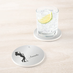 Ladies Golfer Personal  Getränkeuntersetzer