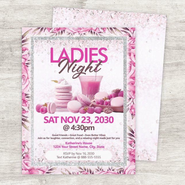 Ladies Night Party Pink Flyer Template (Von Creator hochgeladen)