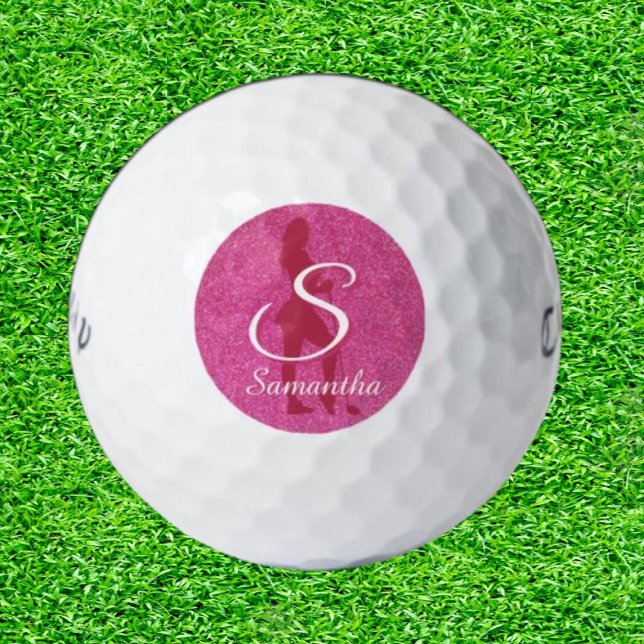 LADIES PINK GLITZER GOLFBALL (Sparkle your swing!)