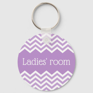 Ladies room bathroom keychain, purple chevrons schlüsselanhänger