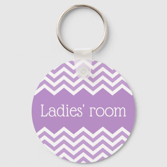 Ladies room bathroom keychain, purple chevrons schlüsselanhänger (Vorderseite)
