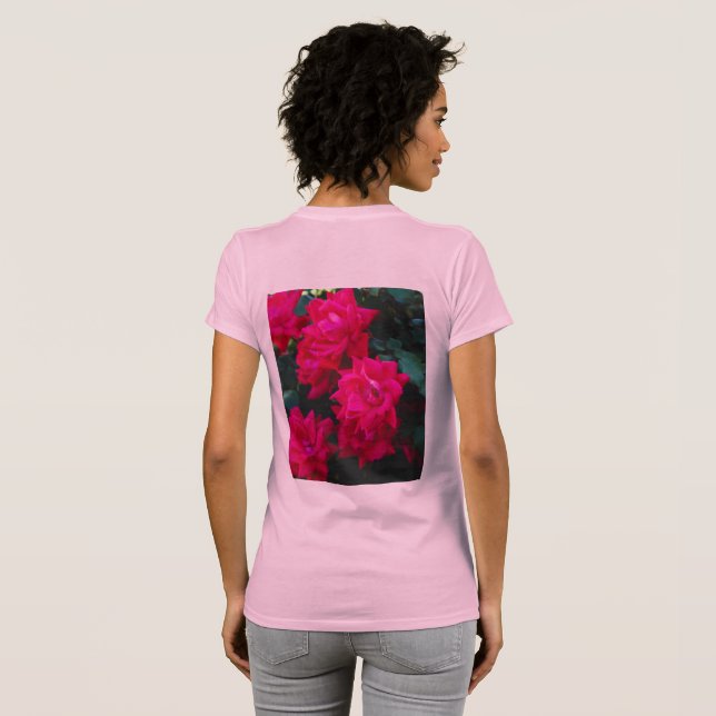 LADIES ROSE DOUBLE SIDED T - SHIRT (Schwarz voll)