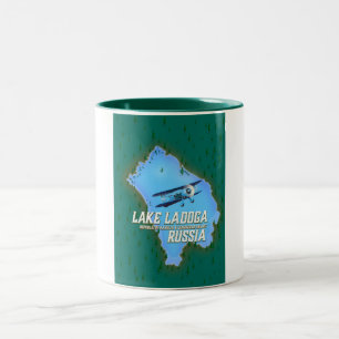 Ladogasee Russische Landkarte Reiseplakat Zweifarbige Tasse