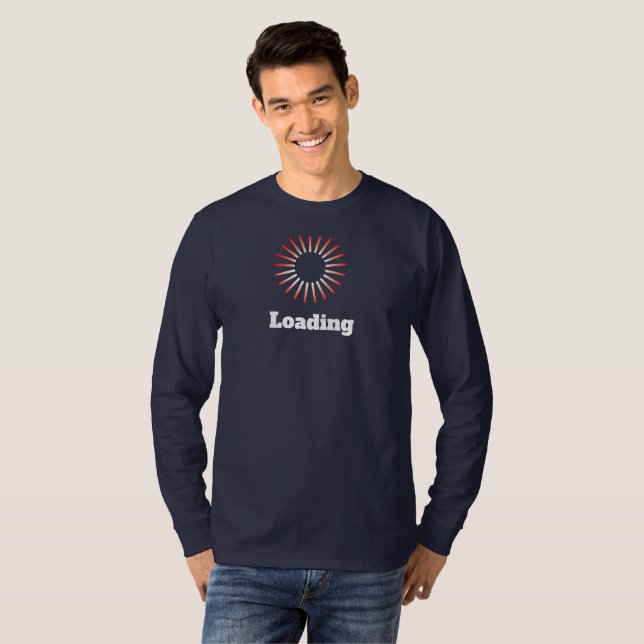 Ladung, gewartet, denken, langärmeliges Hemd T-Shirt (Vorne ganz)