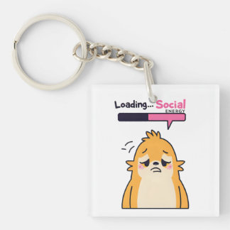 Ladung... Soziale Energie - Niedlicher, müde Doodl Schlüsselanhänger