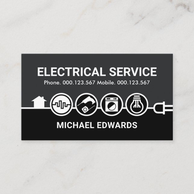 Ladung von Powern für elektrische Icons Visitenkarte (Vorderseite)