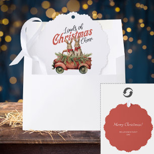 Ladung von Weihnachts-Tschernobschen in Red Truck Ornament Karte