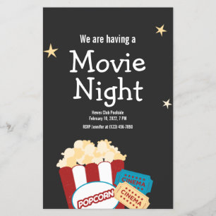 Ladung zum coolen Vintage-Filmabend mit Popcorn Flyer