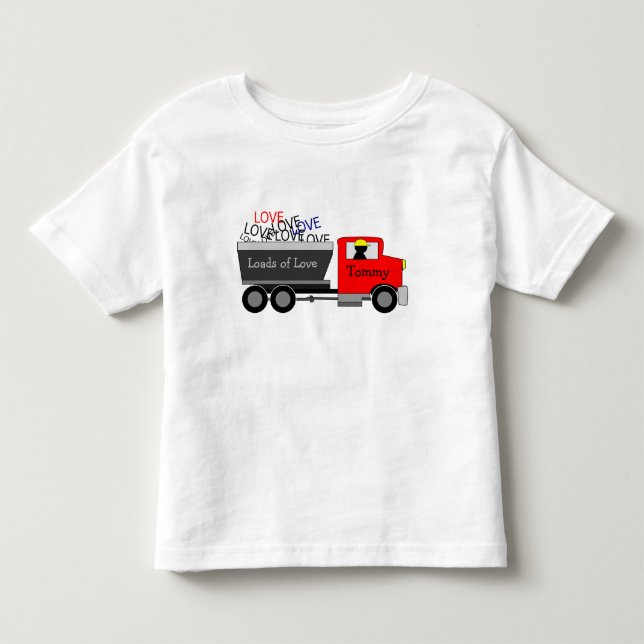 "Ladungen Liebe" LKW Kleinkind T-shirt (Vorderseite)