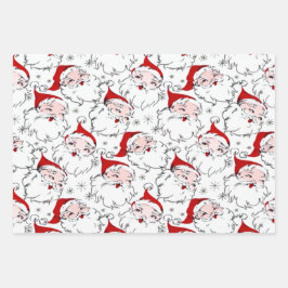 Ladungen Retro Santas Geschenkpapier Set