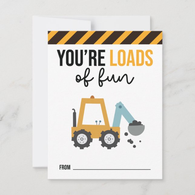 Ladungen Spaß Kinder Bau Valentine Card Dankeskarte (Vorderseite)