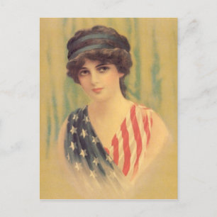 Lady America Postkarte