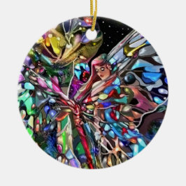 Lady and Butterfly! Keramikornament