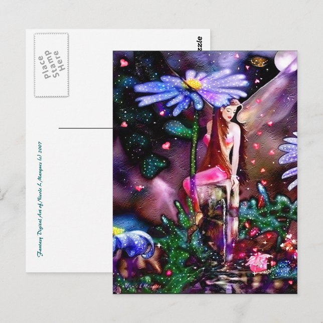 Lady and Gift Postkarte (Von Creator hochgeladen)