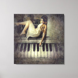 Lady and Piano Keys Leinwanddruck