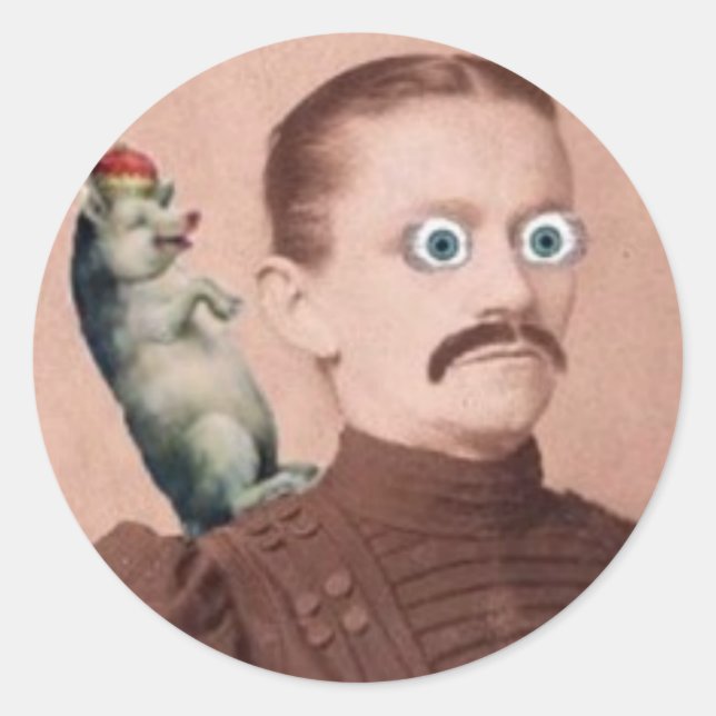 Lady and Pig Sticker (Vorderseite)