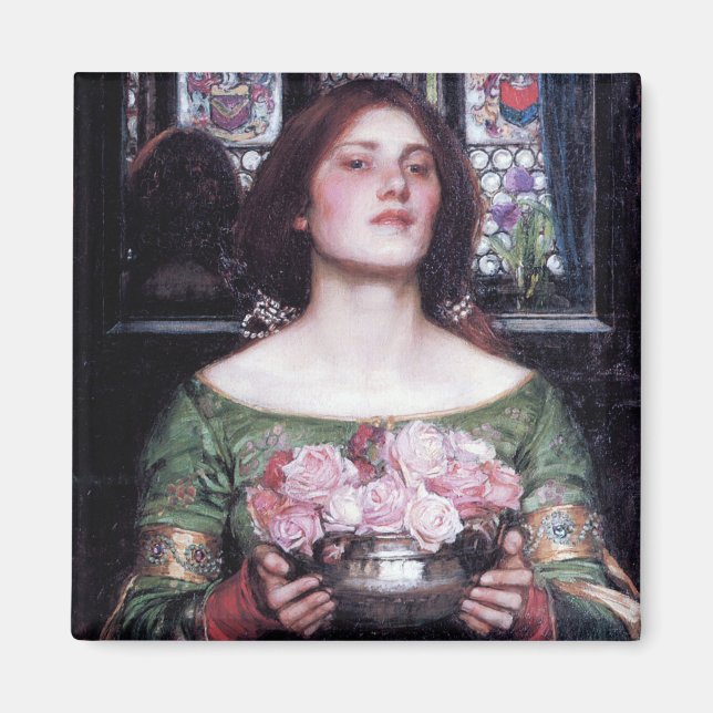 Lady and Roses, John William Waterhouse Magnet (Vorne)