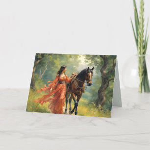 LADY AND STEED BLANK ALL-OCCASION CARD DANKESKARTE