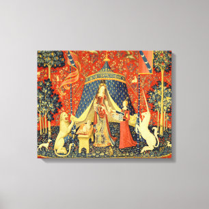 Lady and The Unicorn mittelalterlicher Teppich: Fr Leinwanddruck