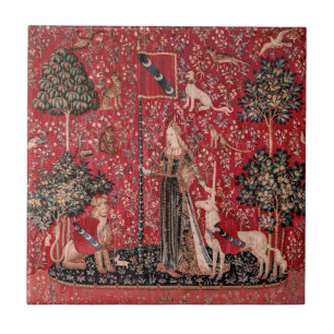 Lady and Unicorn Medieval Tapestry Touch Fliese
