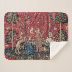 Lady and Unicorn Mittelalterliche Tapestation Gesc Sherpadecke