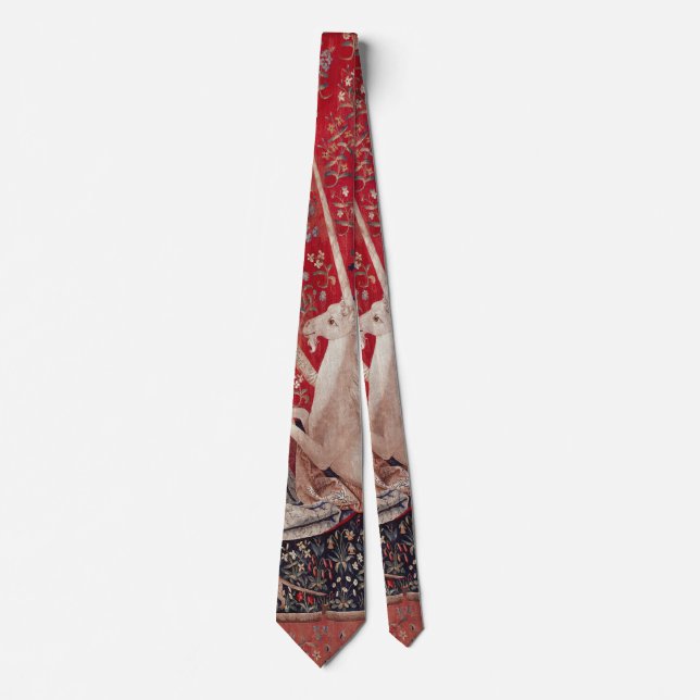 Lady and Unicorn Mittelalterliche Tapestry - Blick Krawatte (Vorderseite)