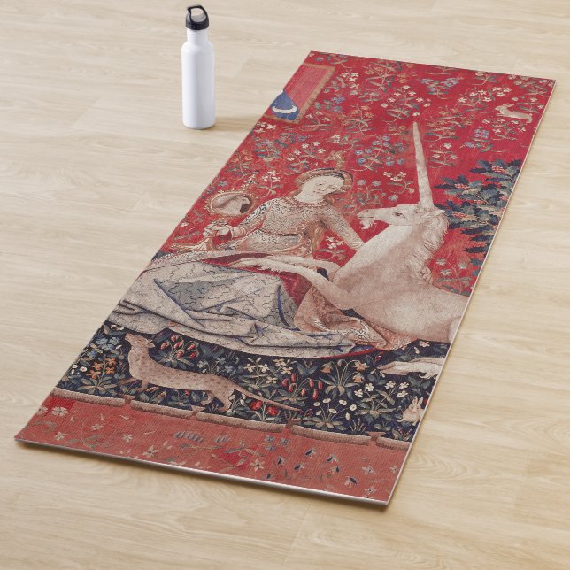 Lady and Unicorn Mittelalterliche Tapestry - Blick Yogamatte (Beispiel)