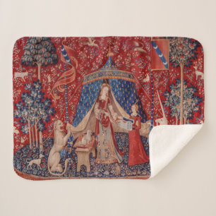 Lady and Unicorn Mittelalterliche Tapestry Sherpadecke