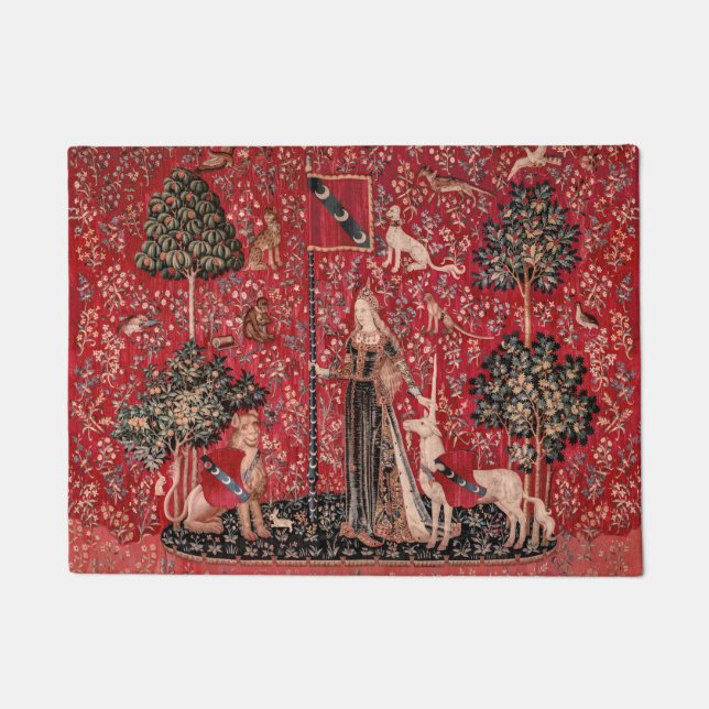 Lady and Unicorn Mittelalterliche Touch Fußmatte (Vorderseite)