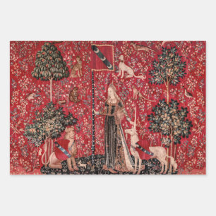 Lady and Unicorn Mittelalterliche Touch Geschenkpapier Set