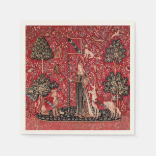 Lady and Unicorn Mittelalterliche Touch Serviette