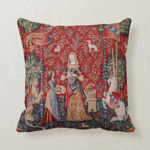 Lady and Unicorn mittelalterlicher Teppich Geruch Kissen