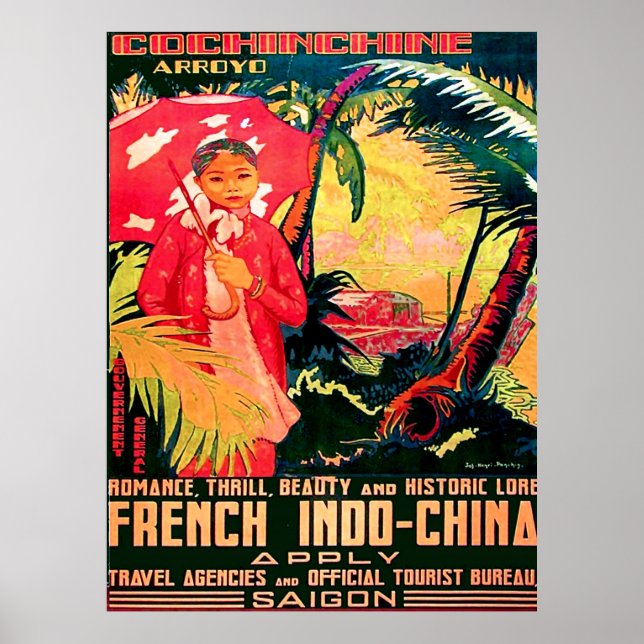 Lady aus Saigon City, Vietnam, Jahrgangsreise Poster (Vorne)