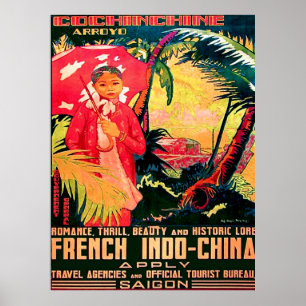 Lady aus Saigon City, Vietnam, Vintage-Reise Poster