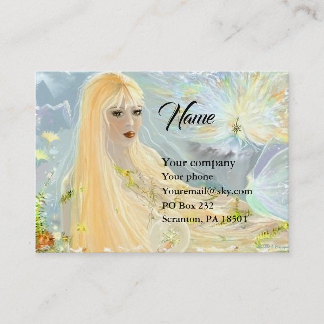 Lady Autumn Business Card Visitenkarte (Vorderseite)
