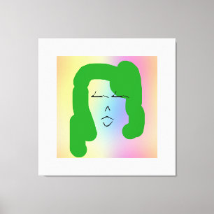 LADY AVEC CHEVEUX VERT ÉTIQUETÉ toile Impression