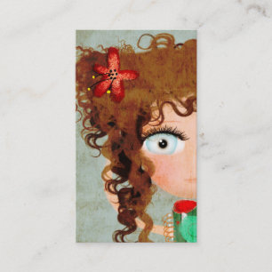 Lady Beautiful Eye Hair Grunge Business Card Visitenkarte