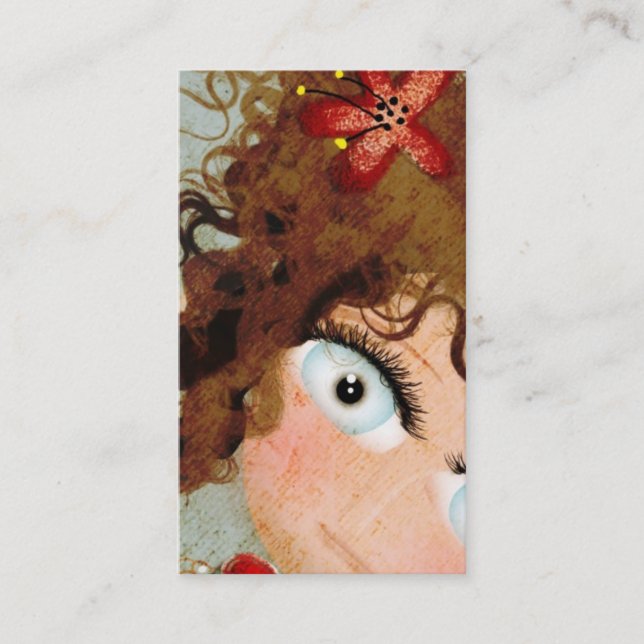 Lady Beautiful Eye Hair Grunge Business Card Visitenkarte (Vorderseite)